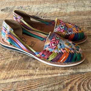 Cacahi’s Cacles Slip-on Sandals Colorful Leather Made in Mexico sz: 7.5